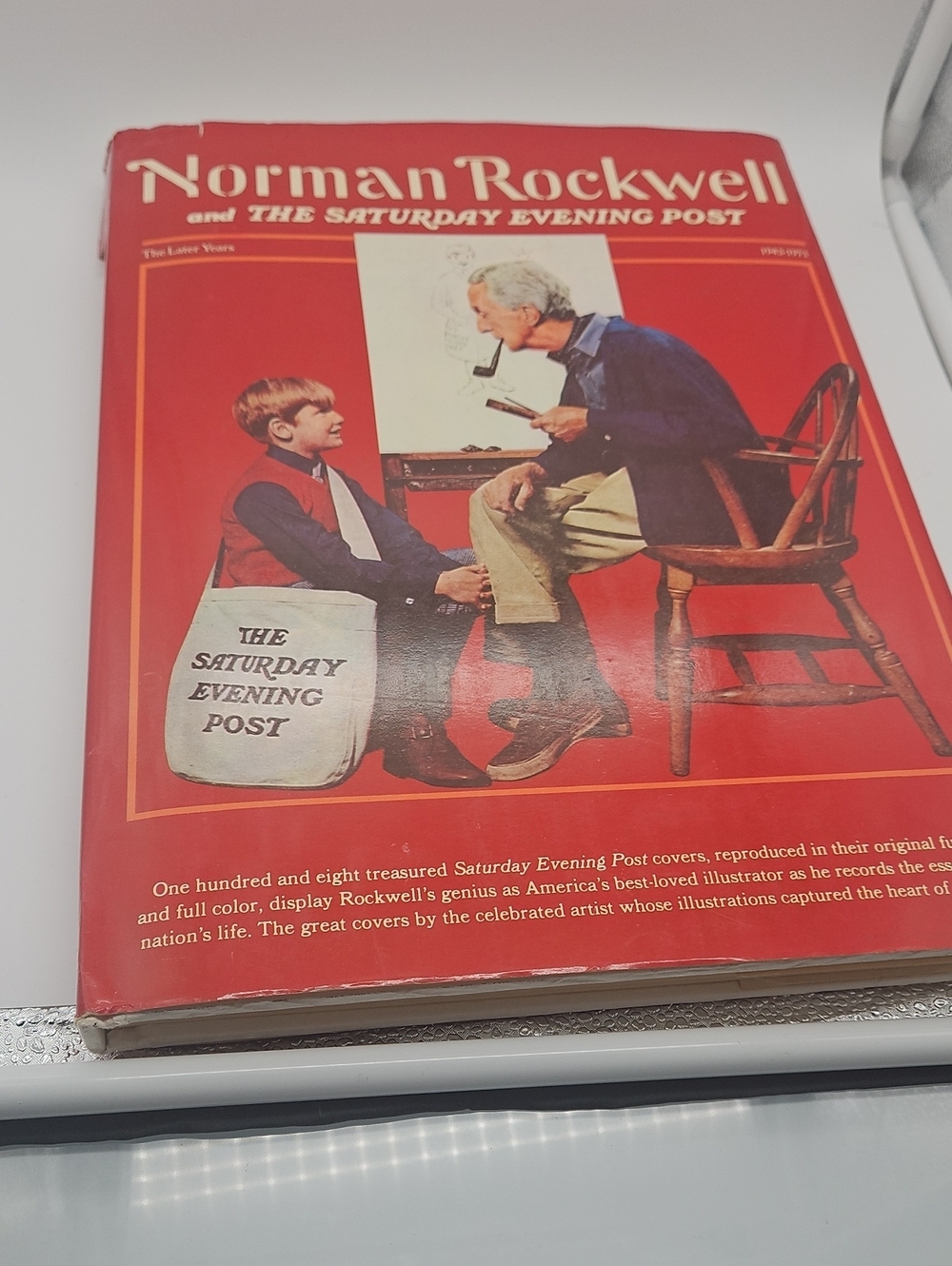 Norman Rockwell Red Cover with Blue and Brown Accents